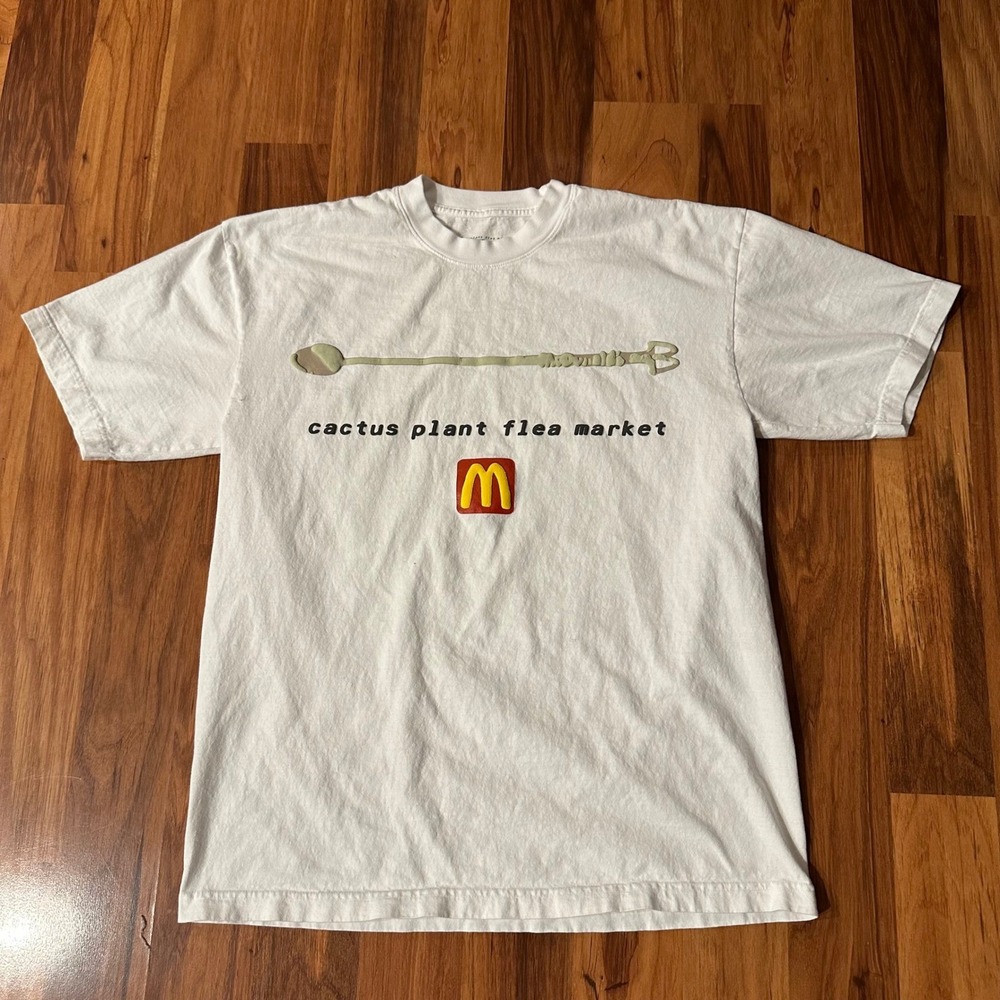 Cactus Plant Flea Market McDonalds CPFM White Puff Print T-Shirt Large 2022